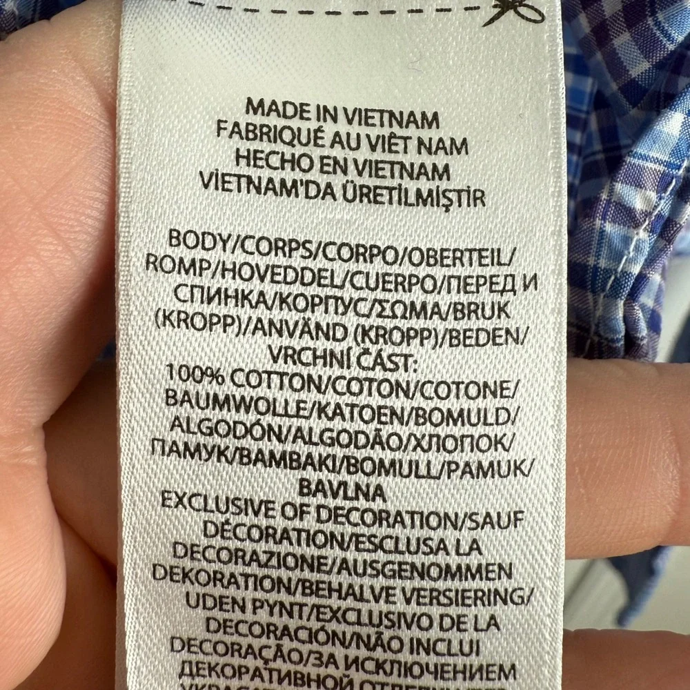 Ralph Lauren Classic Fit Plaid Button Down Shirt Mens L Blue Preppy - Picture 7 of 7